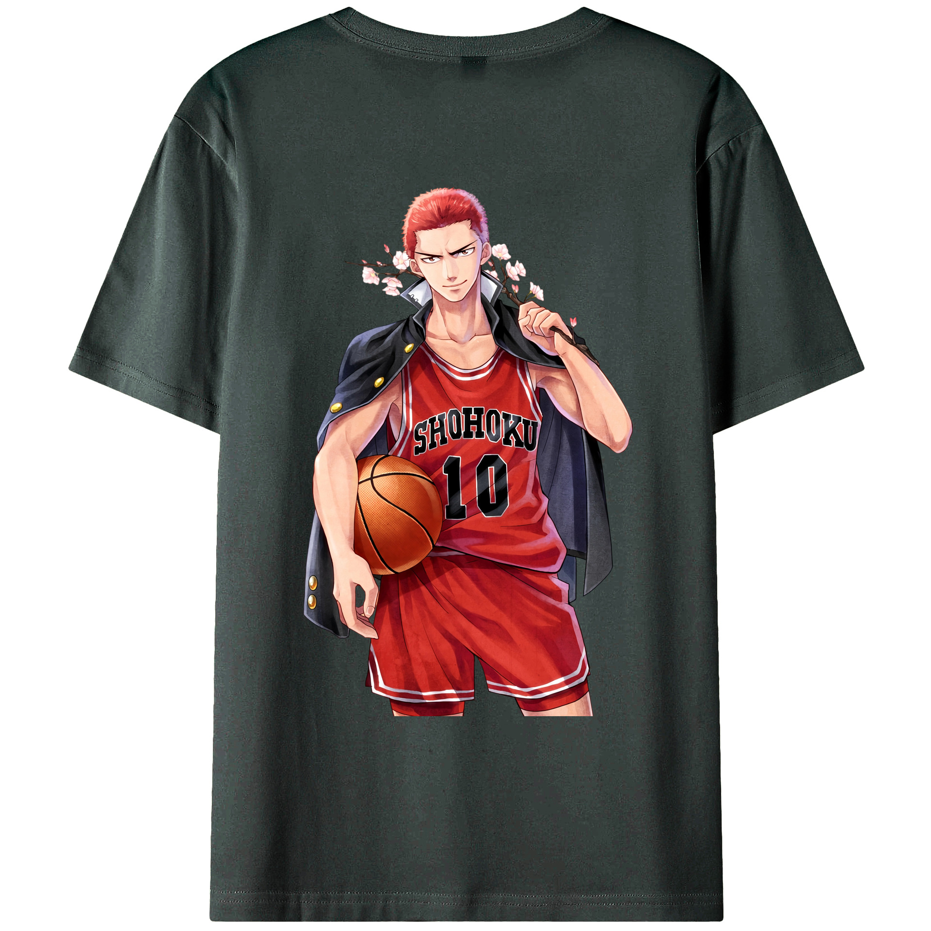 （画像用） SLAM DUNK／スラムダンク 綿100％ メンズ半袖Tシャツ（バックプリント） 通気性